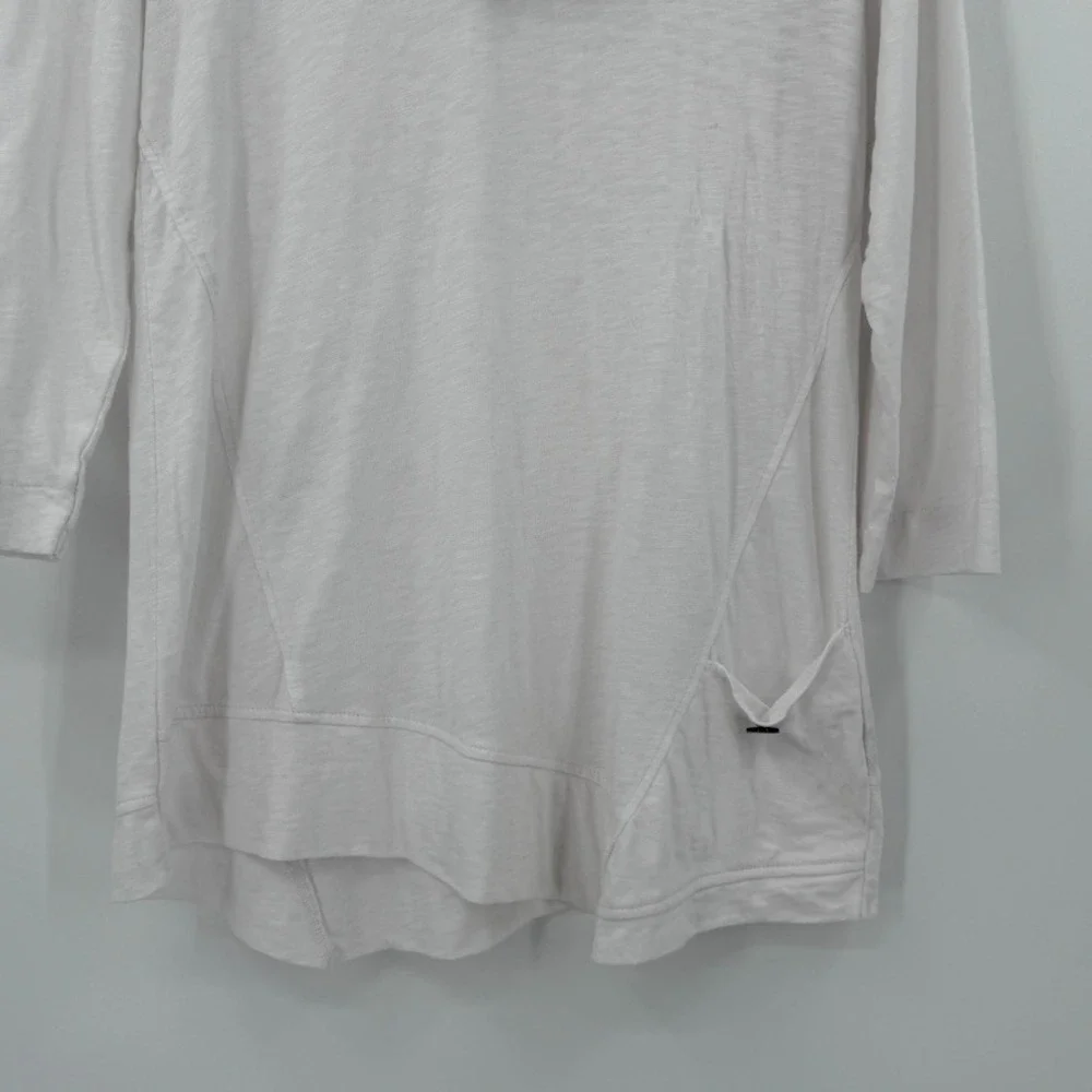 Habitat Womens Slub Cotton Asymmetrical Tunic Top Size XS White Minimalist‎